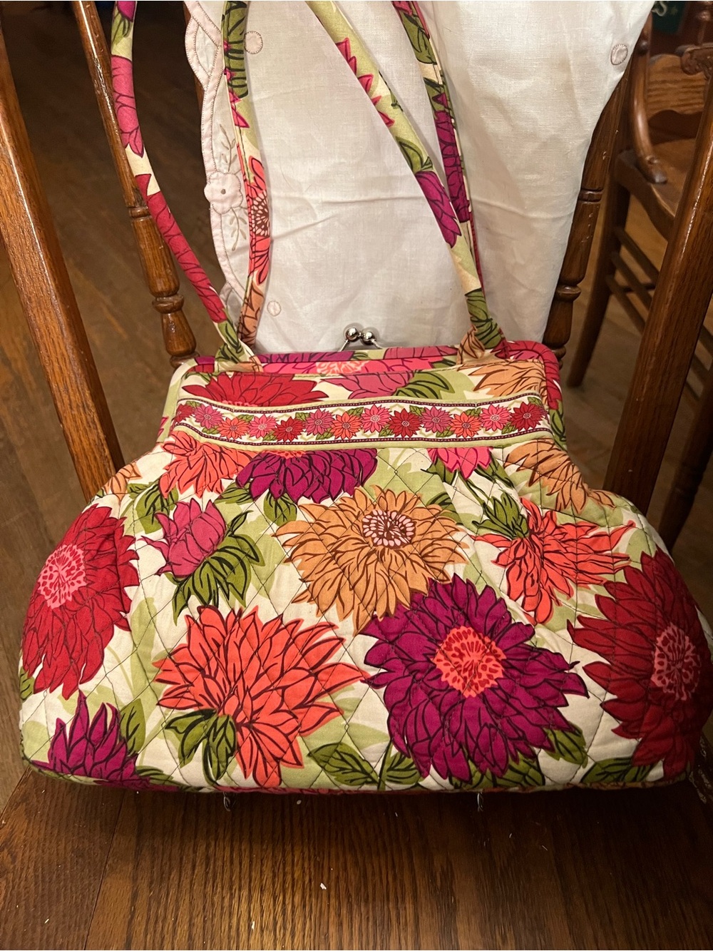 Floral Quilted Shoulder Bag in Multi-Color